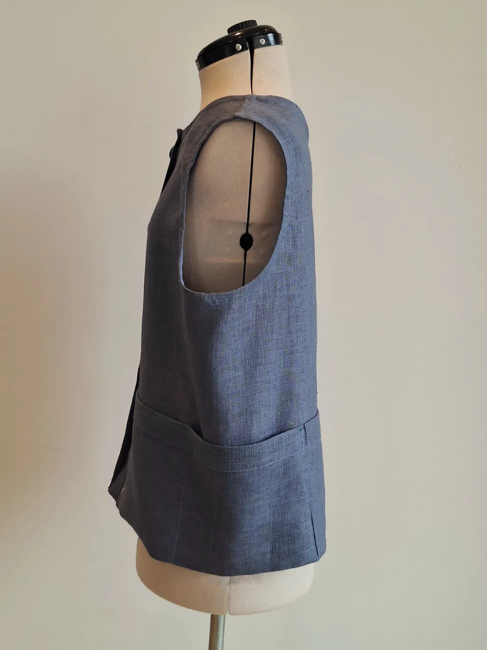 Delantal de lino azul MAU
