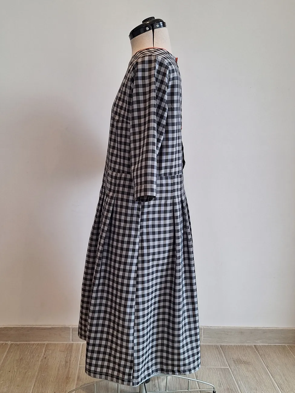 Vestido a cuadros blanco y negro MAU